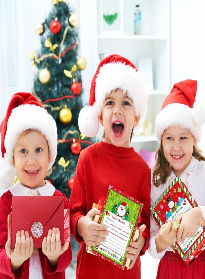 Harloon 150 Pcs Letter to Santa Writing Kit Christmas Wish List Snowman Elf Xmas Letter Paper Stationery with Sticker Nice Naughty Snowflake Envelopes Christmas List for Holiday Greeting Supplies - Image 4